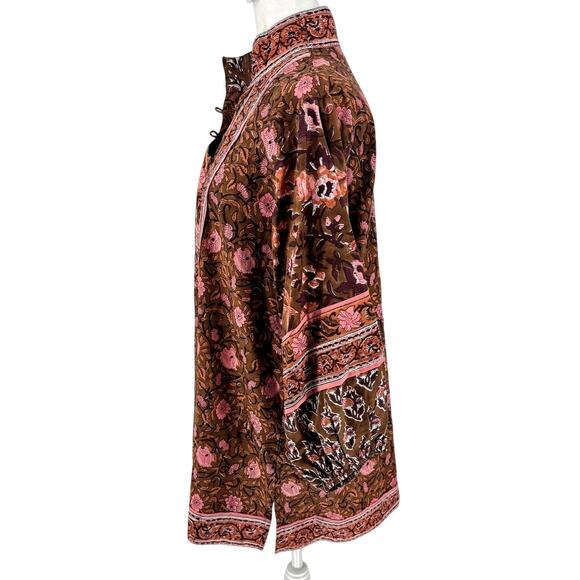 πΈβ¨ Sue Sartor Bangalore Tunic β Block Print Floral β 100% Cotton β Size L β¨πΈ - Picture 3 of 10